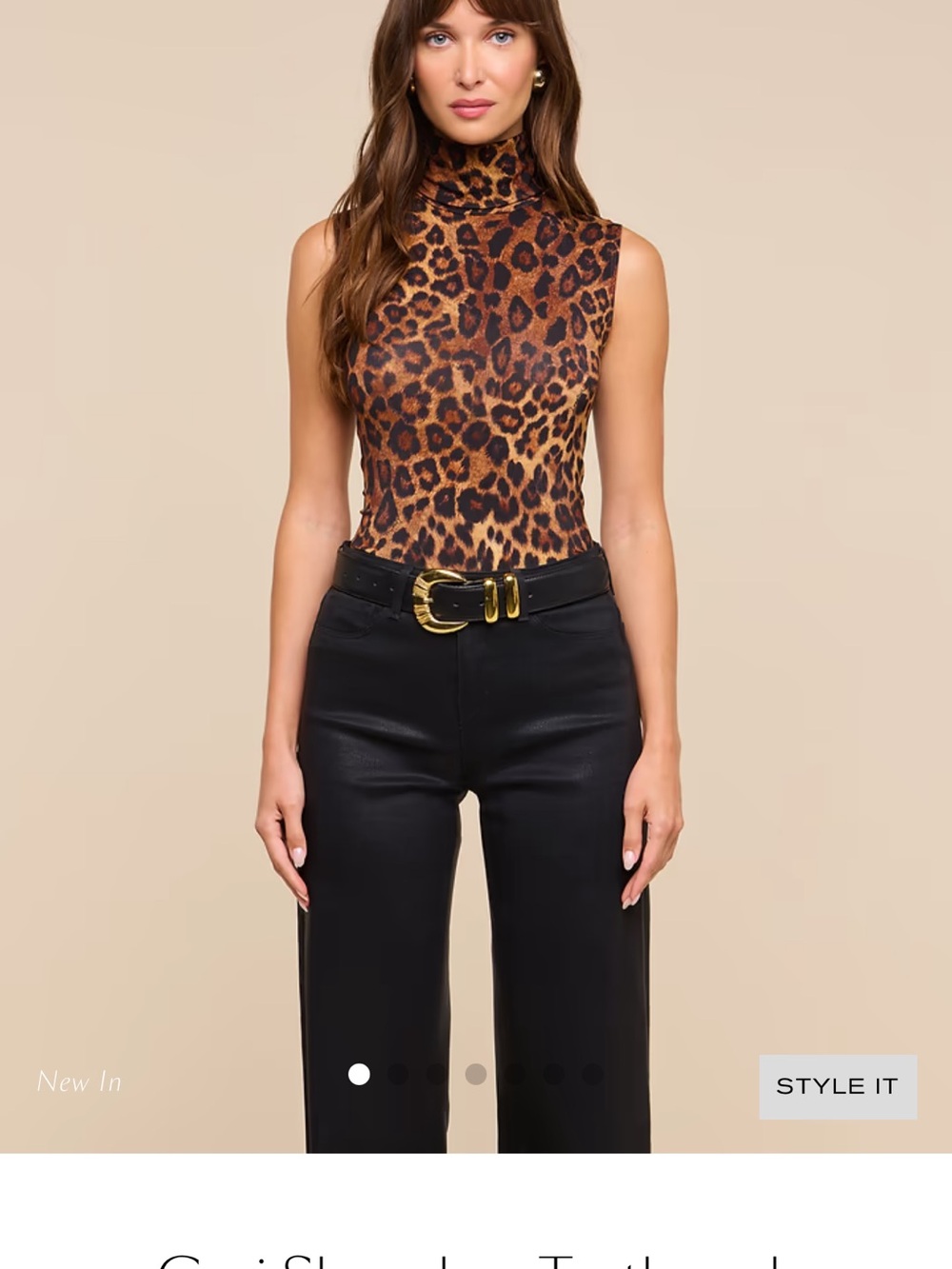 NWT
L'AGENCE Sleeveless Leopard-Print  top